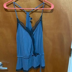 Boho Blue Lace Tank Top